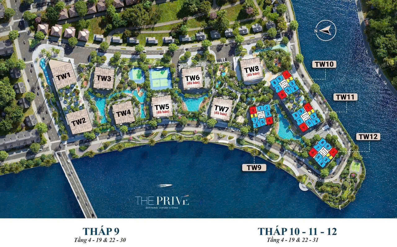 Mặt bằng tầng The Privé tháp 9 10 11