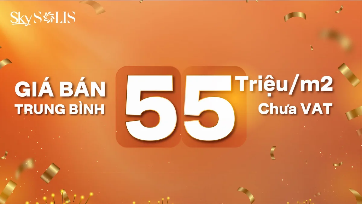 Giá bán trung bình 55 triệu đồng mỗi mét vuông chưa VAT