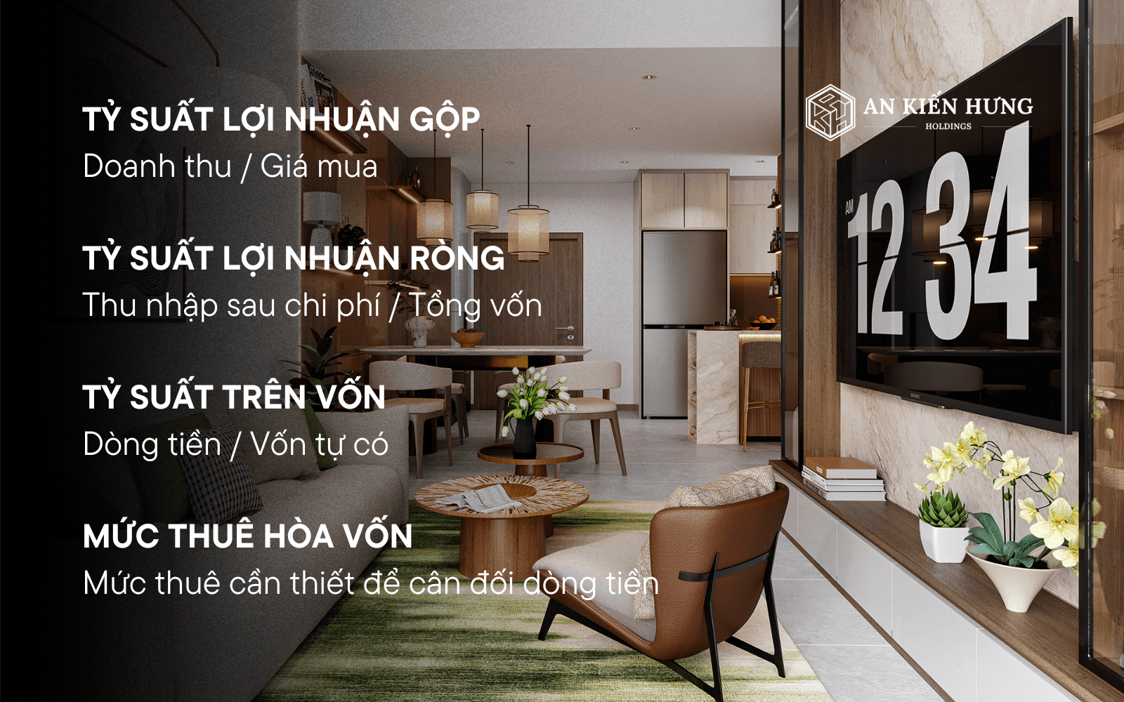 Các chỉ số đánh giá hiệu quả đầu tư căn hộ cho thuê