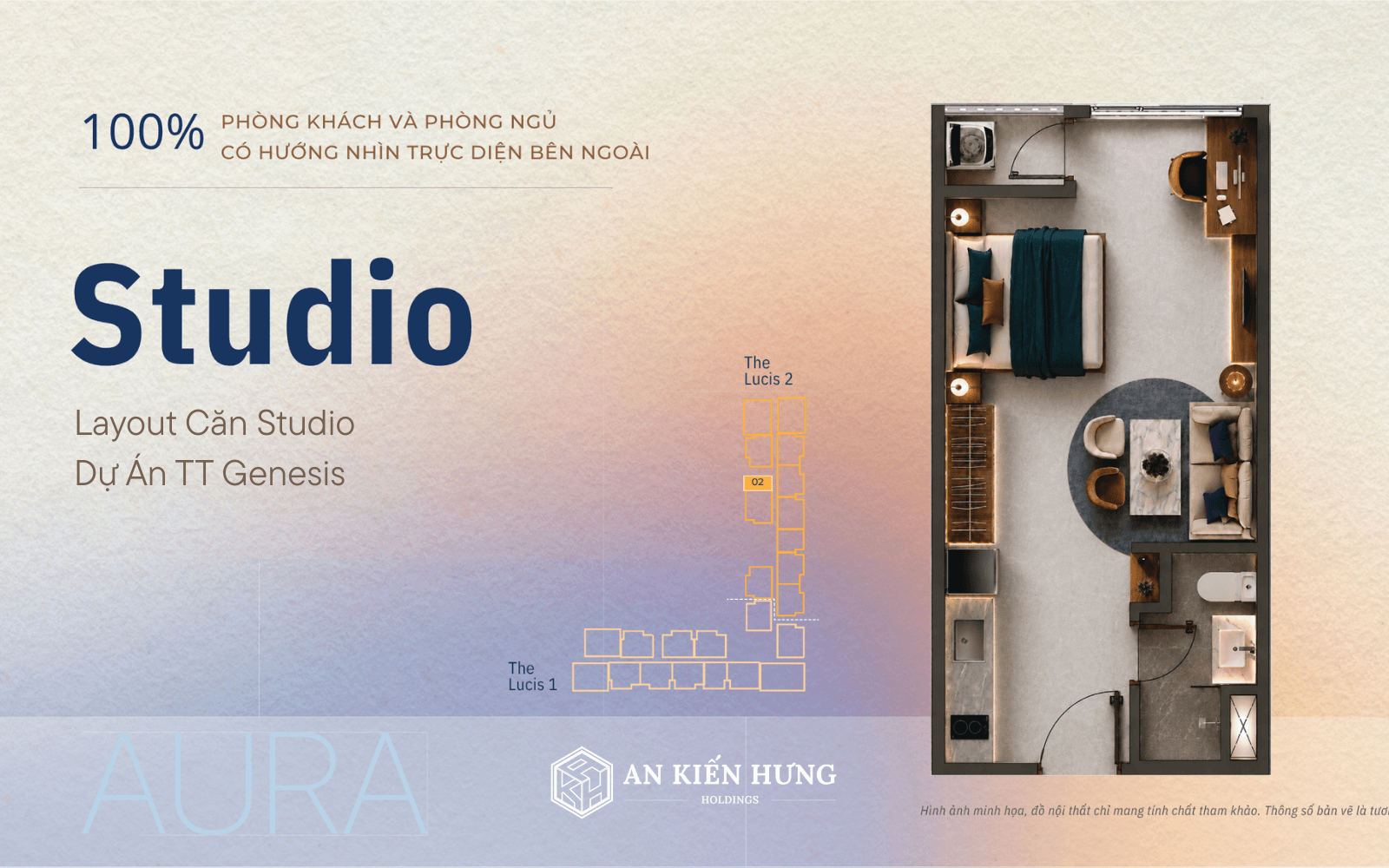 Layout Căn Studio Dự án TT Genesis