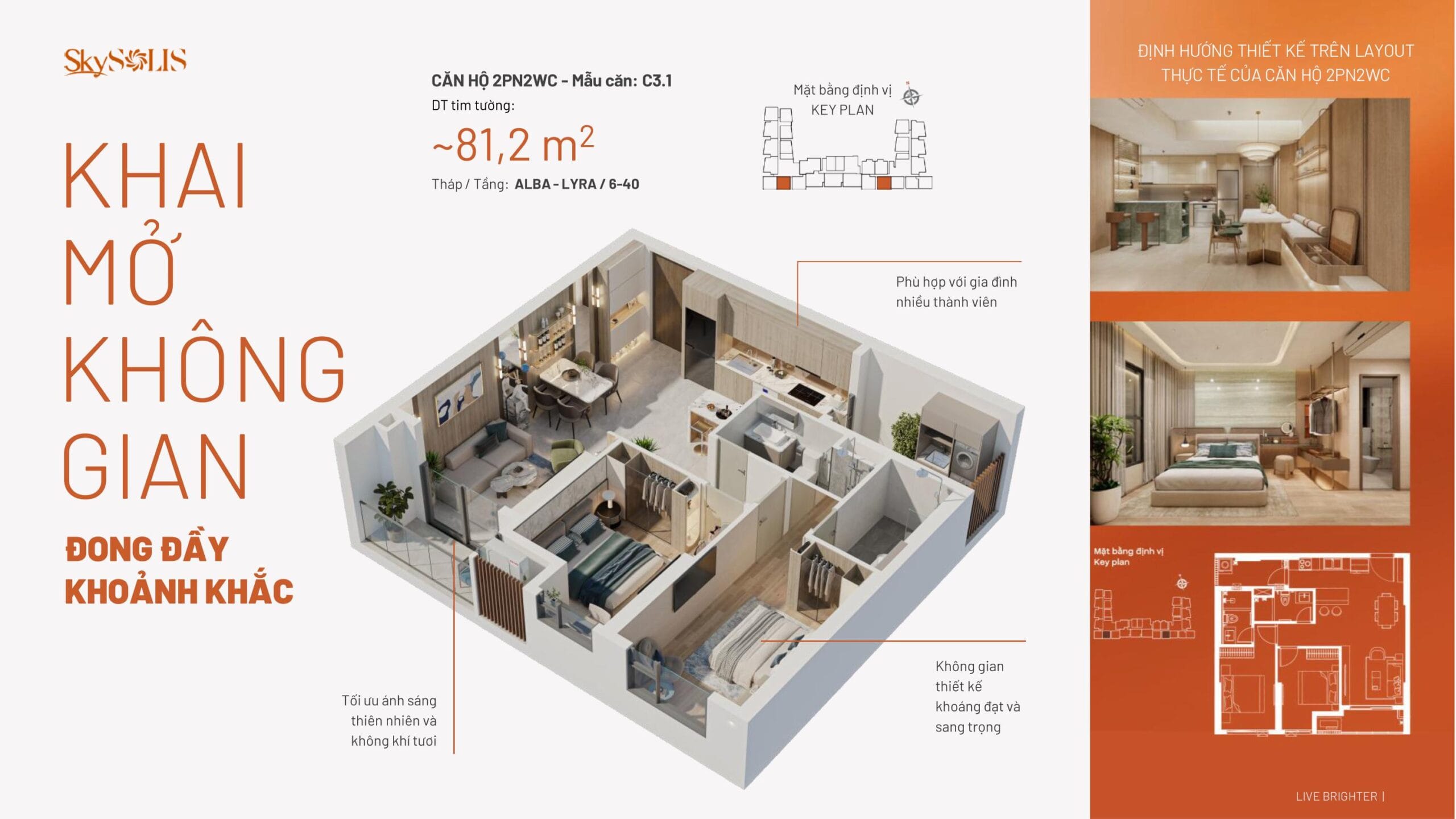 Layout Căn hộ 2PN SkySOLIS