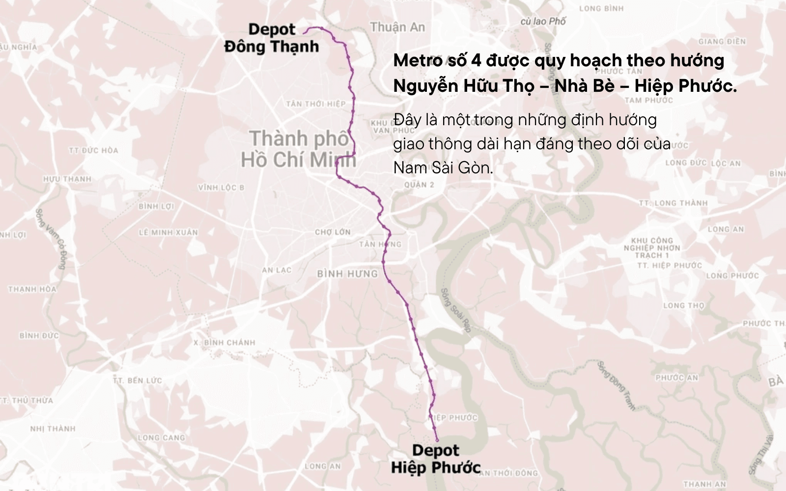 Quy hoạch Metro số 4 qua Nhà Bè Nam Sài Gòn