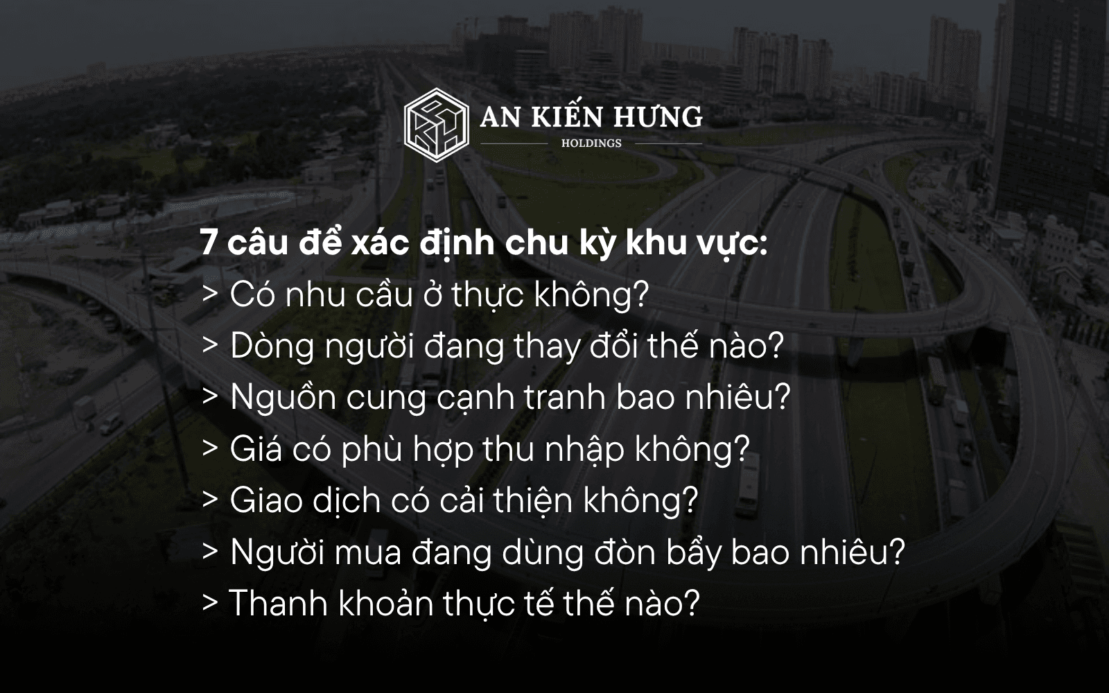 7 câu hỏi để xác định chu kỳ bất động sản khu vực