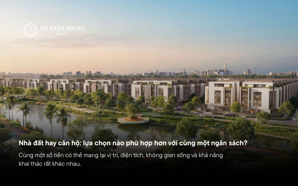 So sánh nhà đất và căn hộ với cùng một ngân sách