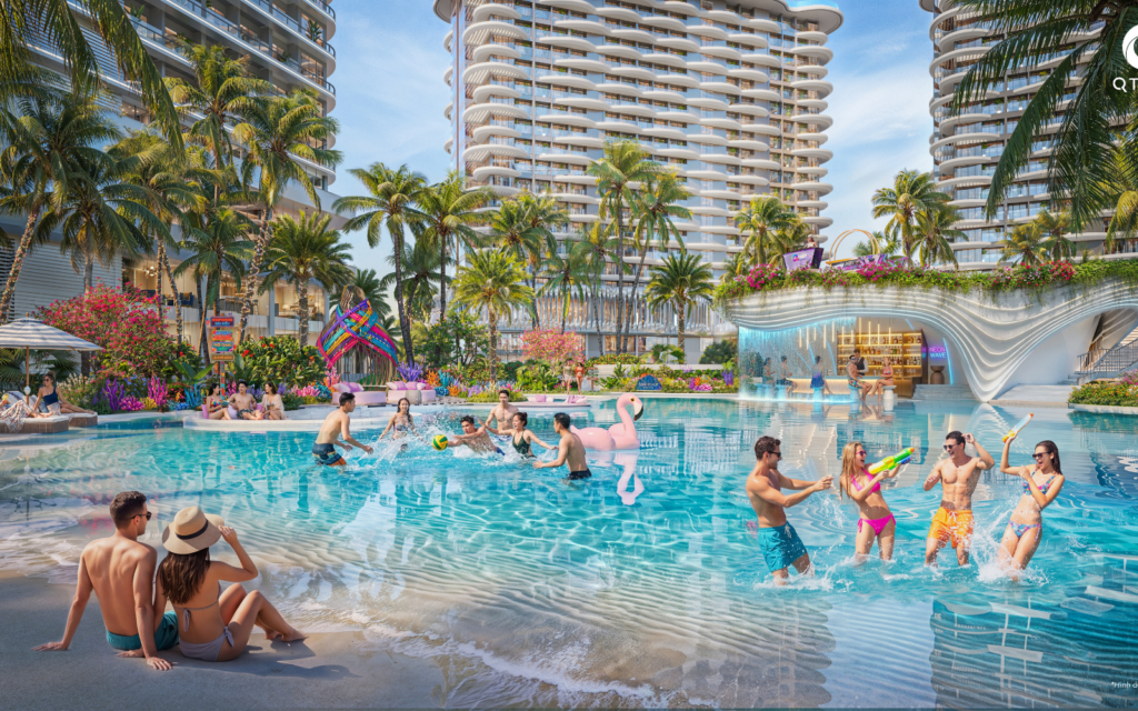 Thiết kế hồ bơi và cảnh quan tiện ích Qtopia The Quậy Complex