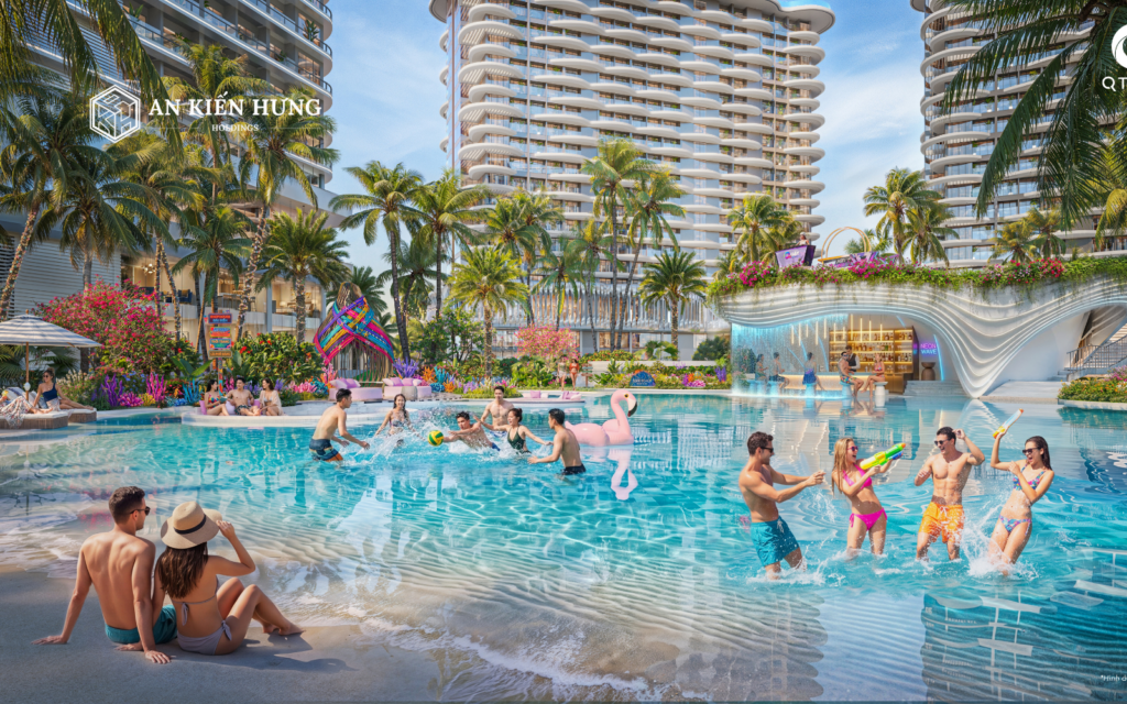 Thiết kế hồ bơi và cảnh quan tiện ích Qtopia The Quậy Complex